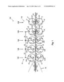 Incremental velocity changing apparatus for transporting printed products in a printing press folder diagram and image