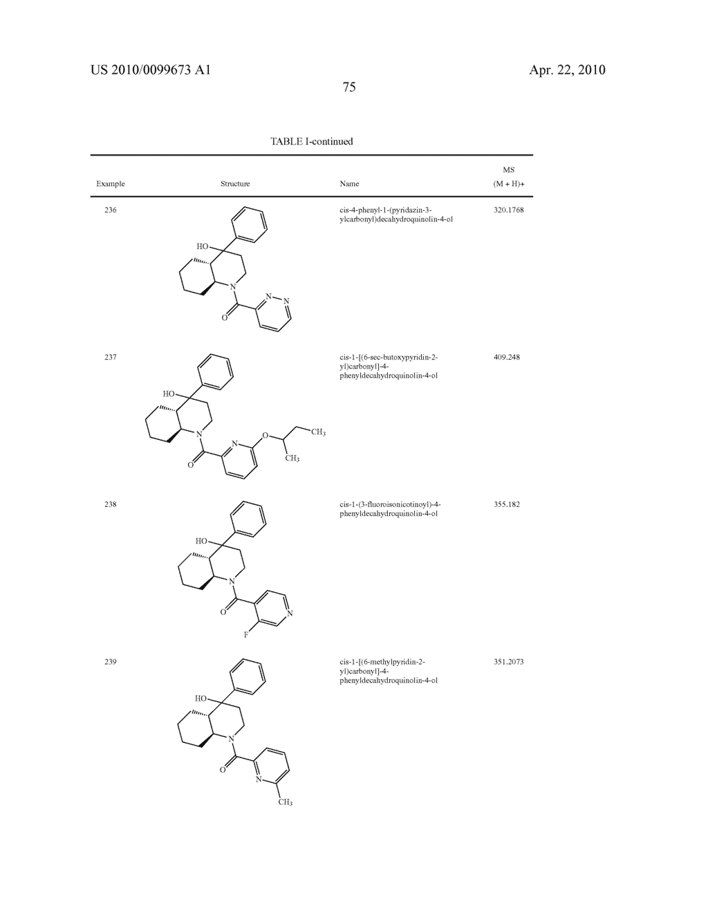 DECAHYDROQUINOLINE ANALOGS AS CB2 RECEPTOR MODULATORS, USEFUL IN THE TREATMENT OF PAIN, RESPIRATORY AND NON-RESPIRATORY DISEASES - diagram, schematic, and image 76