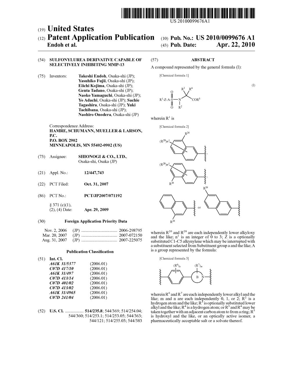 SULFONYLUREA DERIVATIVE CAPABLE OF SELECTIVELY INHIBITING MMP-13 - diagram, schematic, and image 01