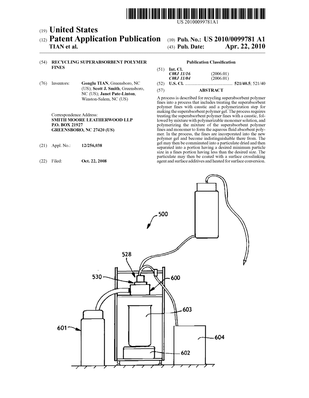 RECYCLING SUPERABSORBENT POLYMER FINES - diagram, schematic, and image 01