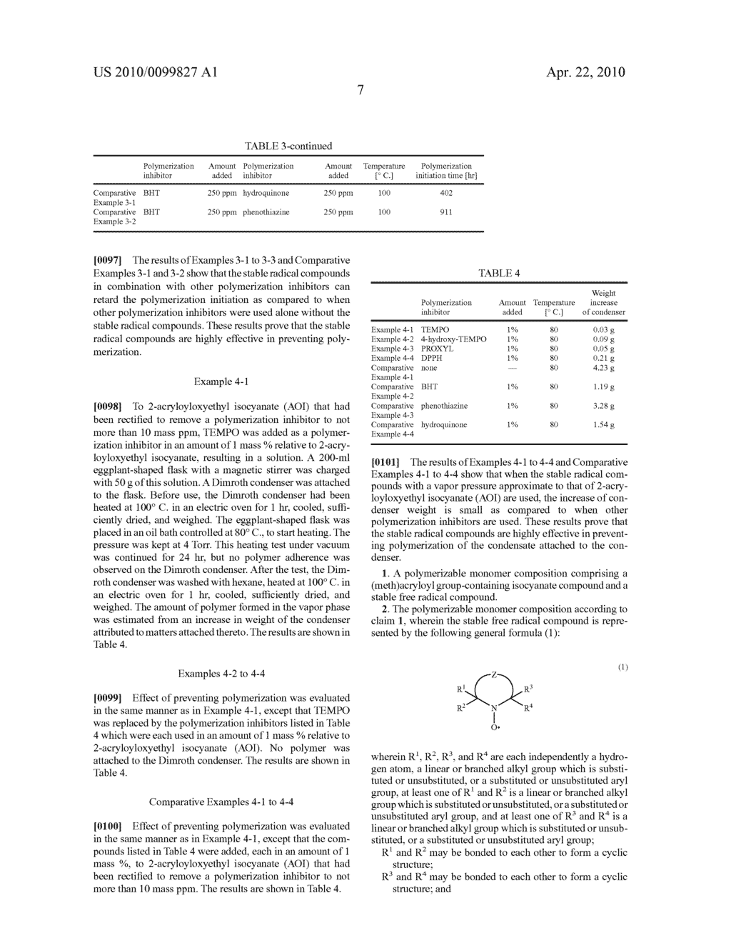 POLYMERIZABLE MONOMER COMPOSITION AND METHOD FOR PREVENTING POLYMERIZATION - diagram, schematic, and image 10