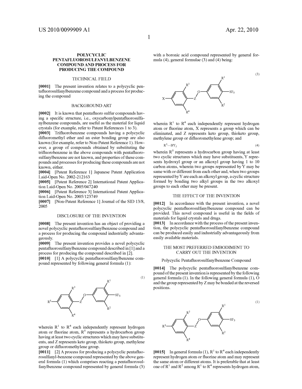 POLYCYCLIC PENTAFLUOROSULFANYLBENZENE COMPOUND AND PROCESS FOR PRODUCING THE COMPOUND - diagram, schematic, and image 02