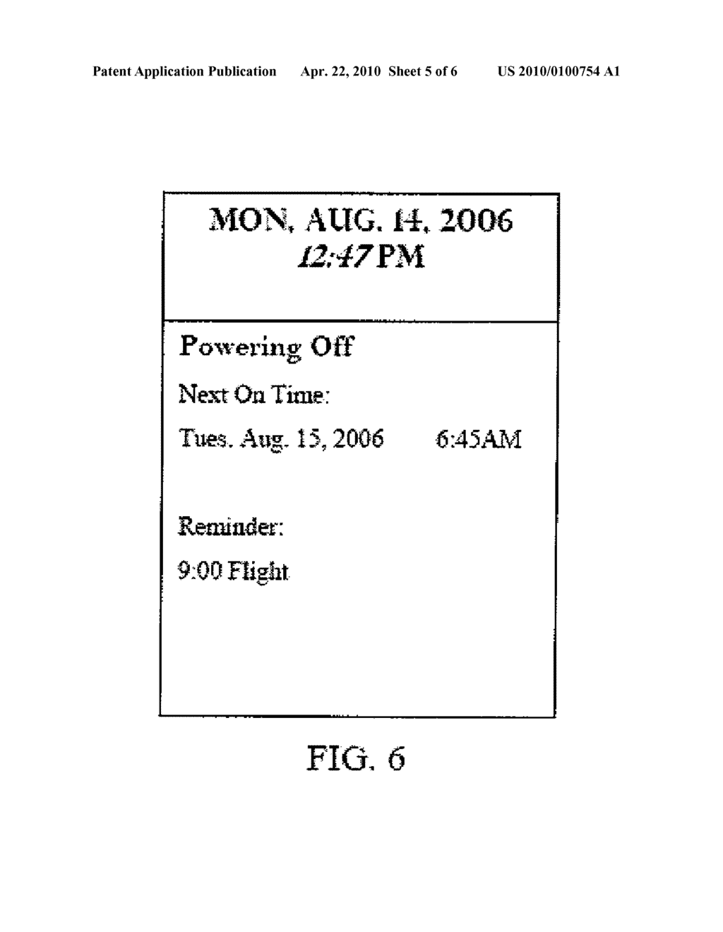 AUTOMATIC POWER-UP OF PORTABLE ELECTRONIC DEVICE BASED ON TIME-DEPENDENT EVENT - diagram, schematic, and image 06