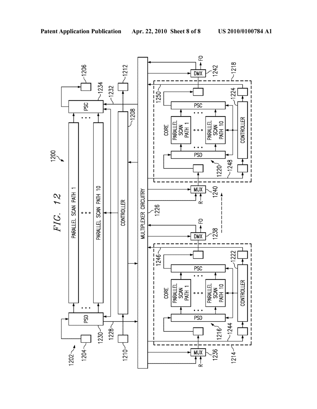 PARALLEL SCAN DISTRIBUTORS AND COLLECTORS AND PROCESS OF TESTING INTEGRATED CIRCUITS - diagram, schematic, and image 09