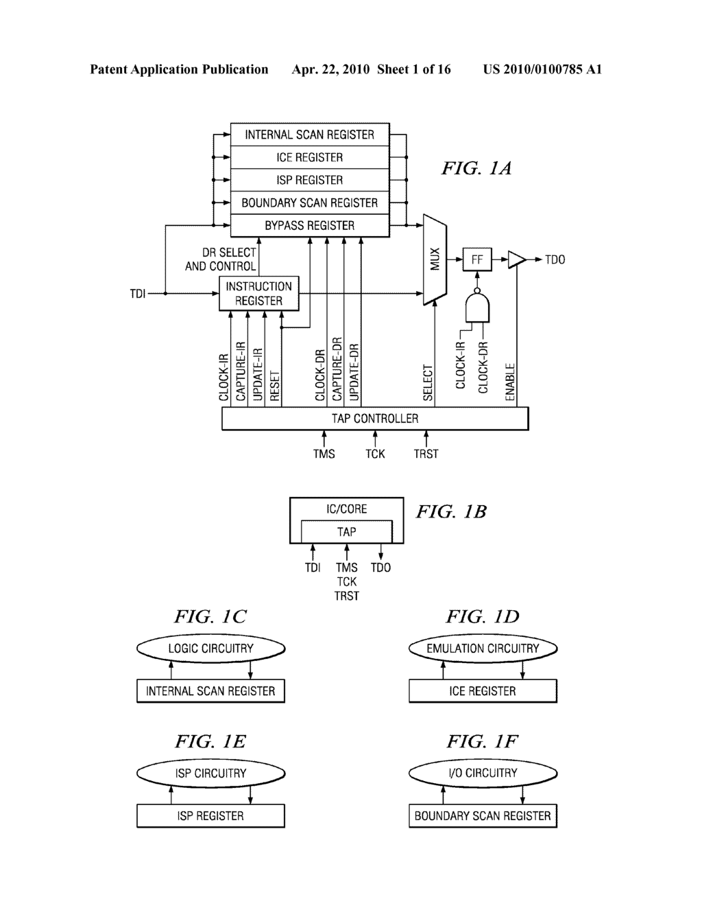INTEGRATED CIRCUIT WITH JTAG PORT, TAP LINKING MODULE, AND OFF-CHIP TAP INTERFACE PORT - diagram, schematic, and image 02