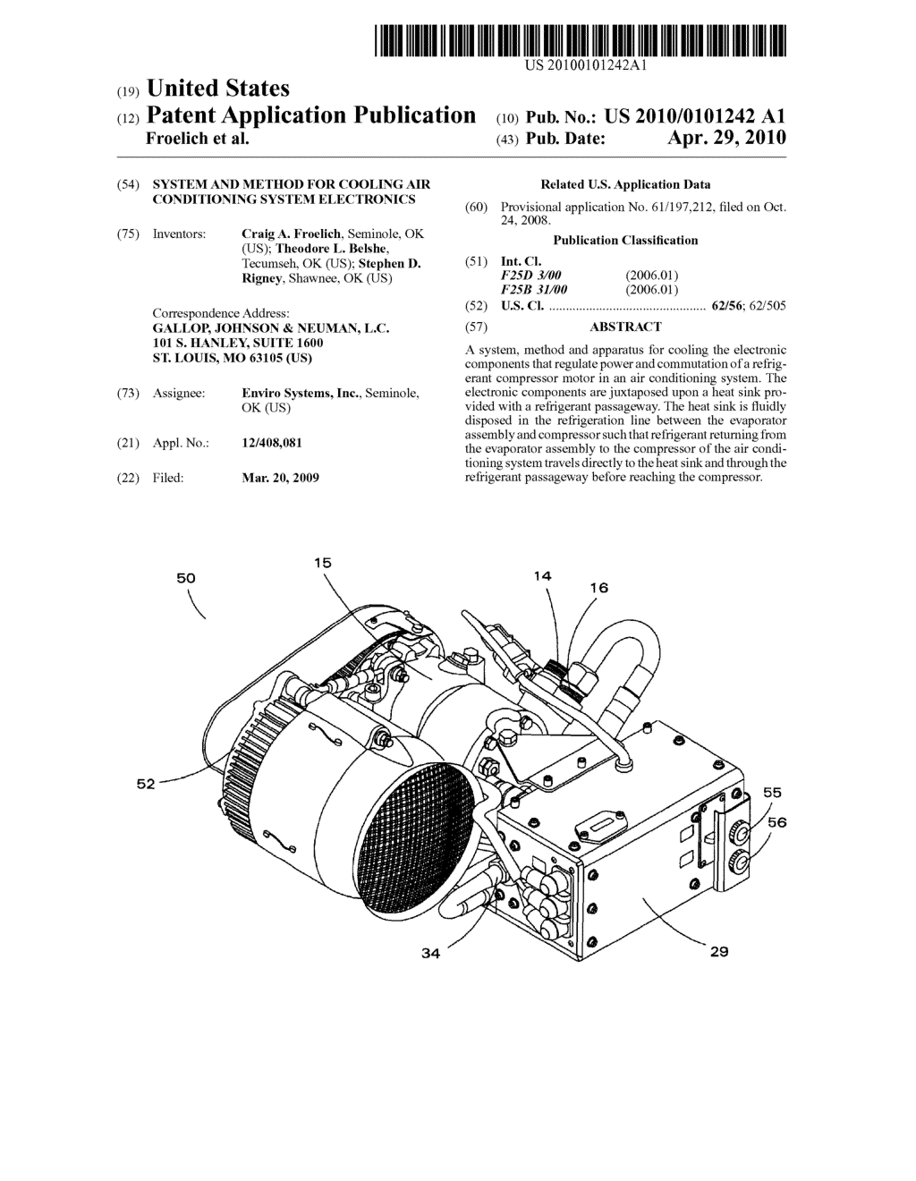 SYSTEM AND METHOD FOR COOLING AIR CONDITIONING SYSTEM ELECTRONICS - diagram, schematic, and image 01