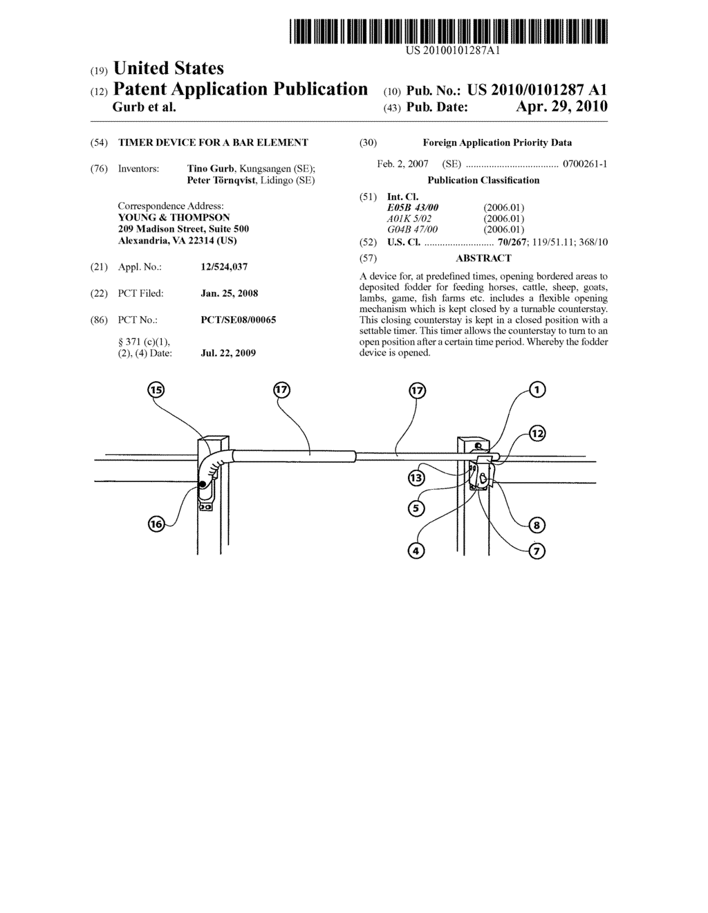 TIMER DEVICE FOR A BAR ELEMENT - diagram, schematic, and image 01