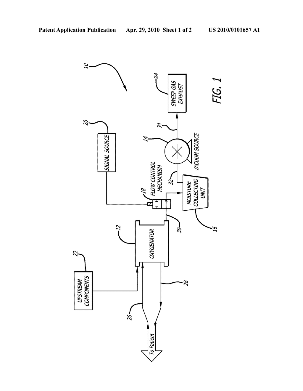 METHOD AND SYSTEM FOR PURGING MOISTURE FROM AN OXYGENATOR - diagram, schematic, and image 02