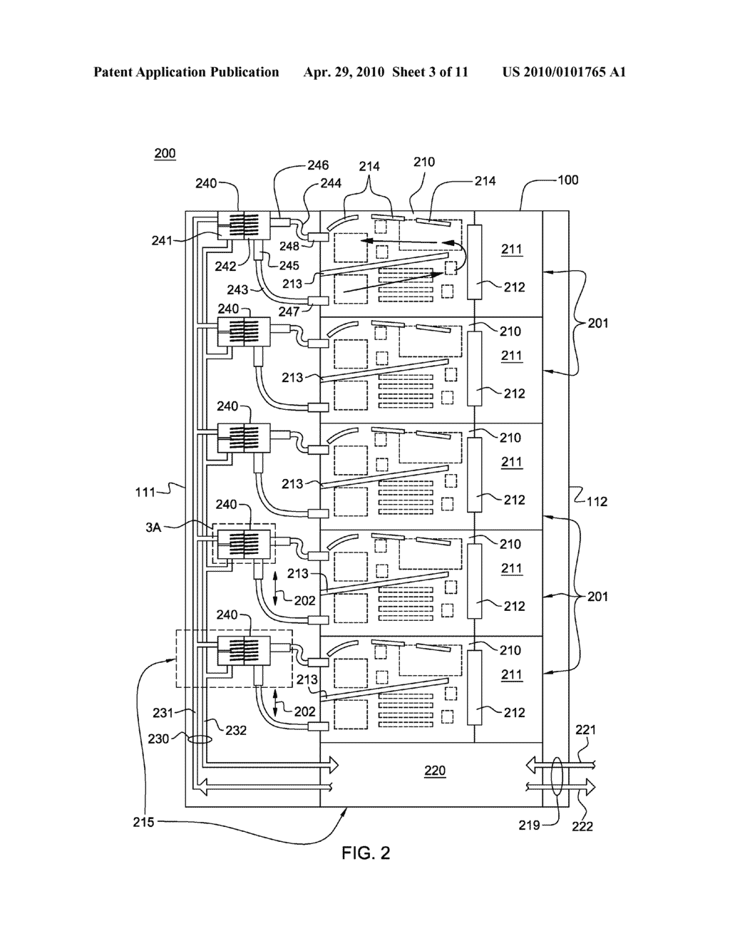 LIQUID COOLING APPARATUS AND METHOD FOR COOLING BLADES OF AN ELECTRONIC SYSTEM CHASSIS - diagram, schematic, and image 04