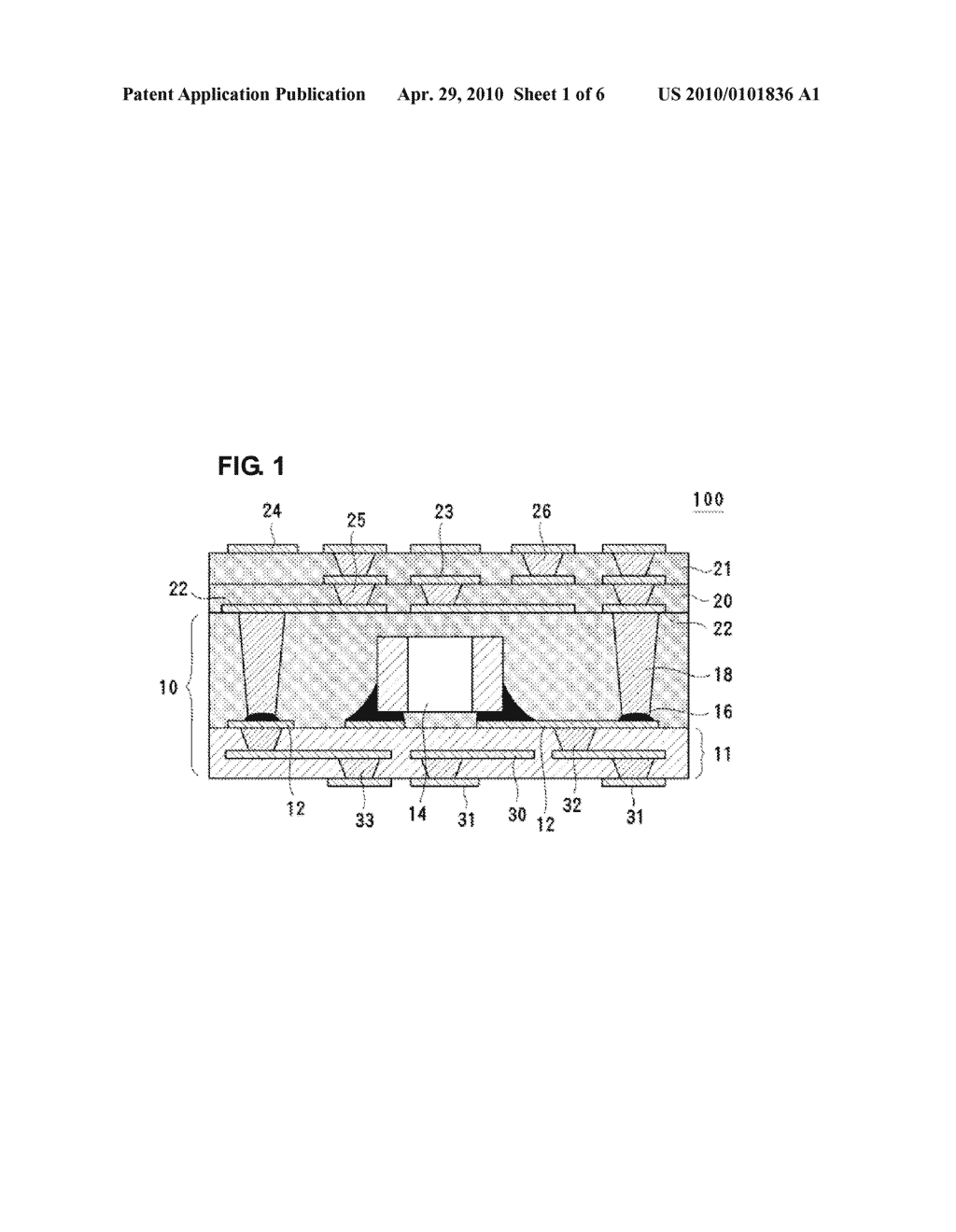 METHOD OF FORMING HOLE FOR INTERLAYER CONNECTION CONDUCTOR, METHOD OF PRODUCING RESIN SUBSTRATE AND COMPONENT-INCORPORATED SUBSTRATE, AND RESIN SUBSTRATE AND COMPONENT-INCORPORATED SUBSTRATE - diagram, schematic, and image 02