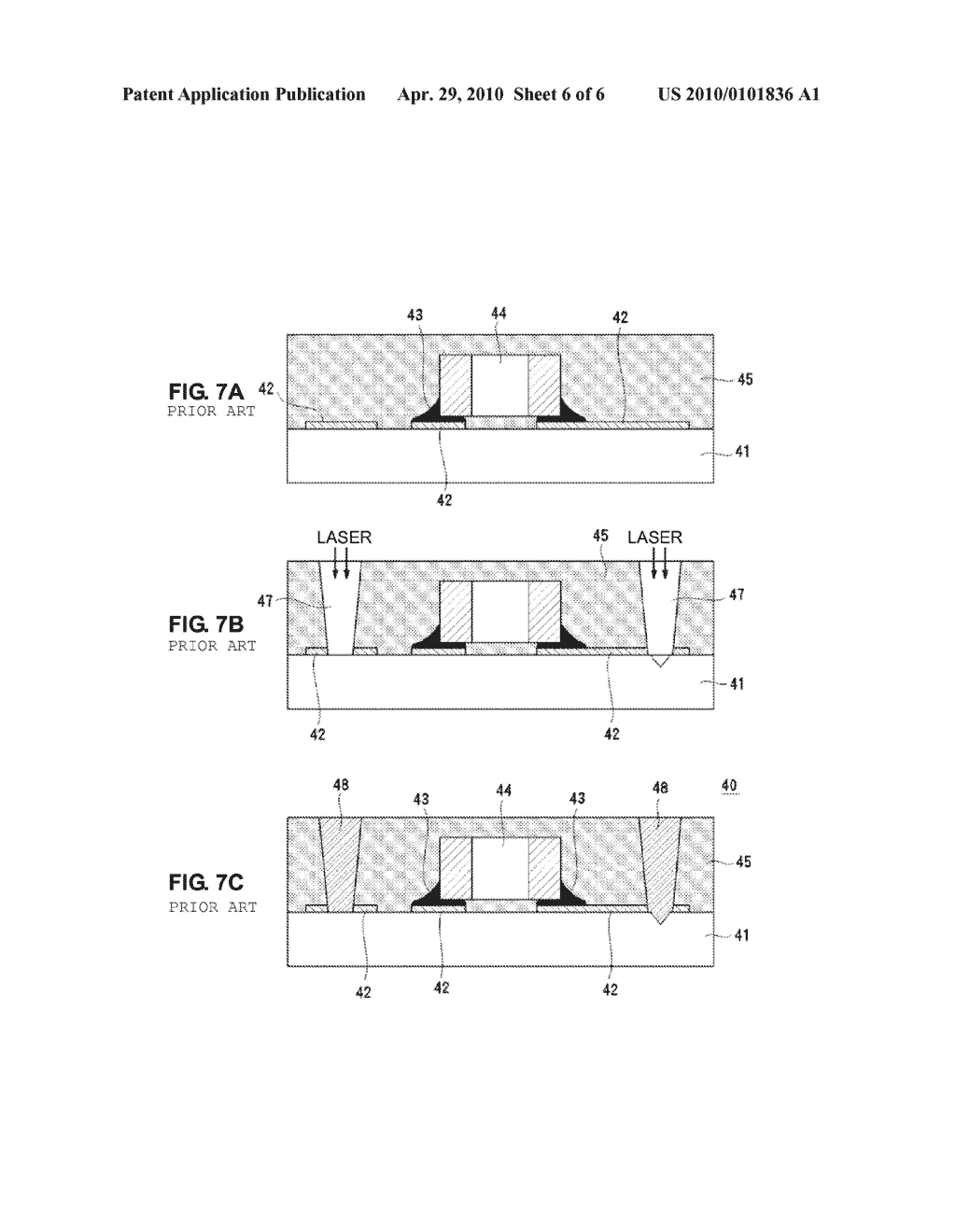 METHOD OF FORMING HOLE FOR INTERLAYER CONNECTION CONDUCTOR, METHOD OF PRODUCING RESIN SUBSTRATE AND COMPONENT-INCORPORATED SUBSTRATE, AND RESIN SUBSTRATE AND COMPONENT-INCORPORATED SUBSTRATE - diagram, schematic, and image 07