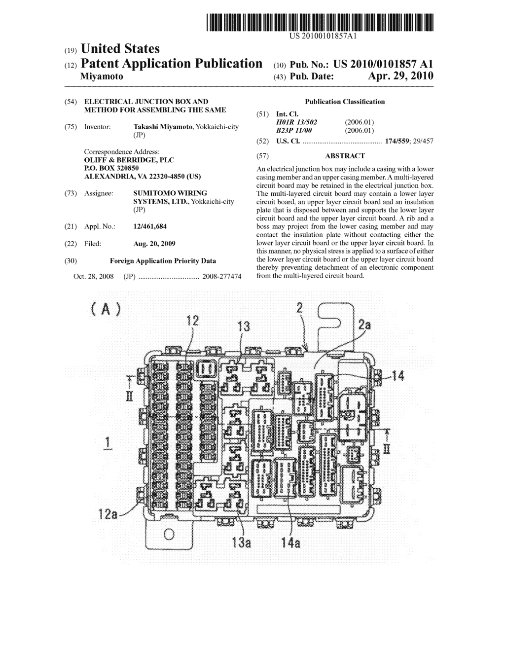 Electrical junction box and method for assembling the same - diagram, schematic, and image 01