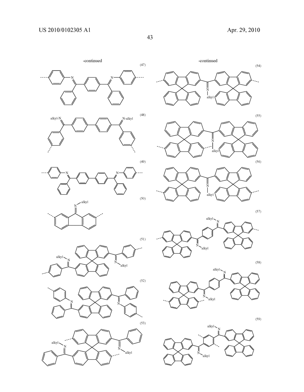 MATERIALS FOR ELECTROLUMINESCENCE AND THE UTILIZATION THEREOF - diagram, schematic, and image 44