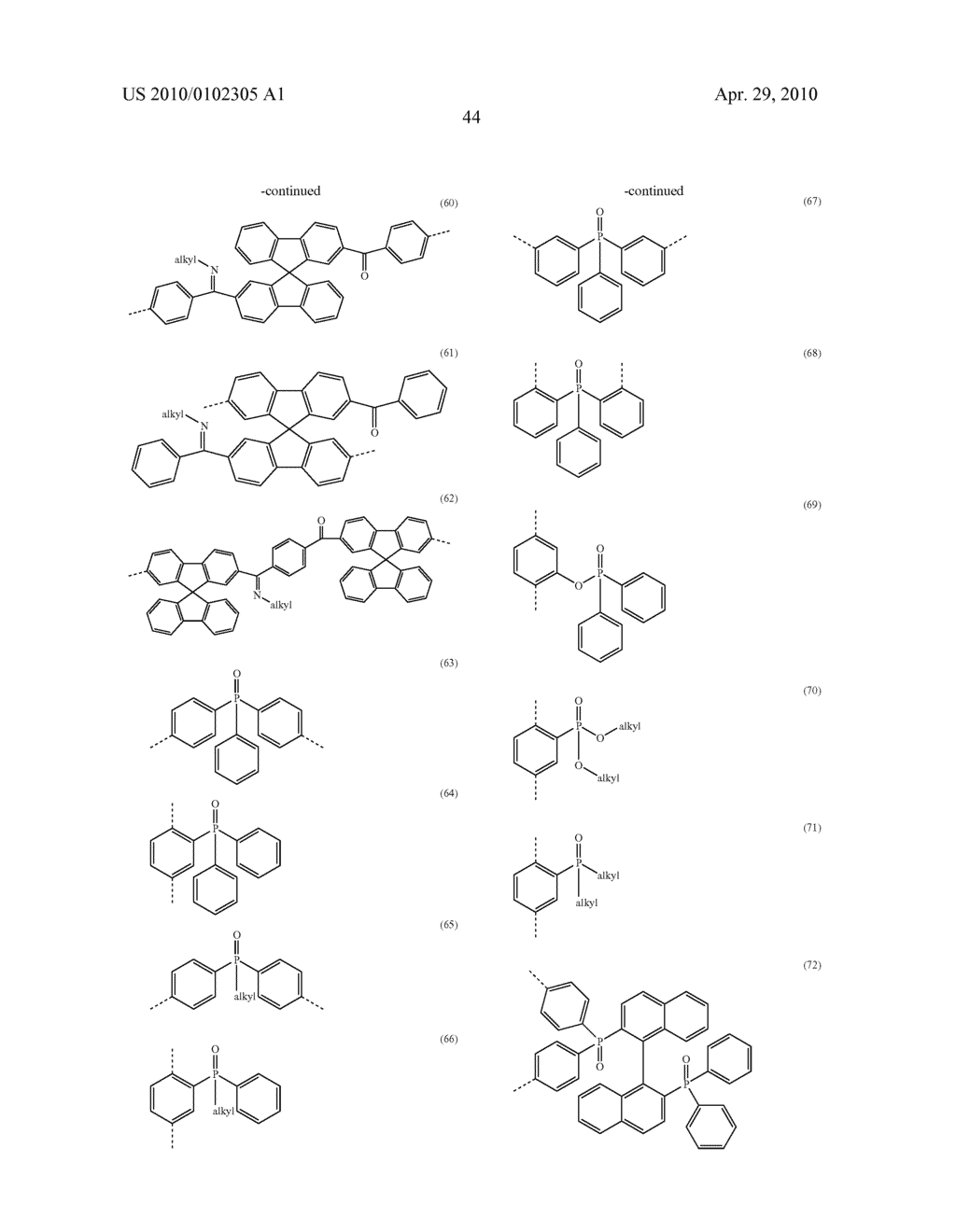 MATERIALS FOR ELECTROLUMINESCENCE AND THE UTILIZATION THEREOF - diagram, schematic, and image 45