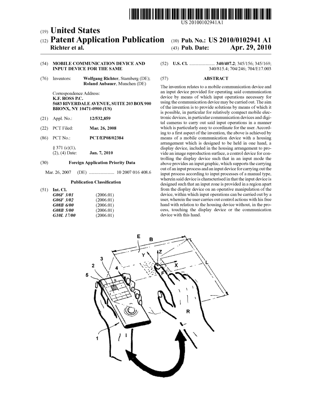 MOBILE COMMUNICATION DEVICE AND INPUT DEVICE FOR THE SAME - diagram, schematic, and image 01