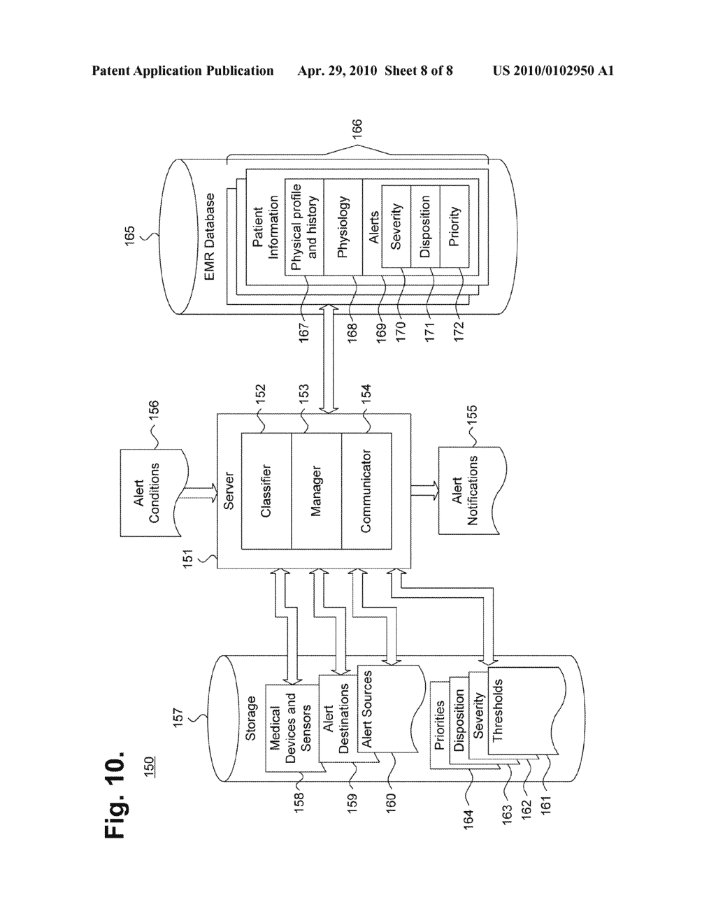 SYSTEM AND METHOD FOR PROVIDING A SYNERGISTIC ALERT CONDITION PROCESSING IN AN AUTOMATED PATIENT MANAGEMENT SYSTEM - diagram, schematic, and image 09