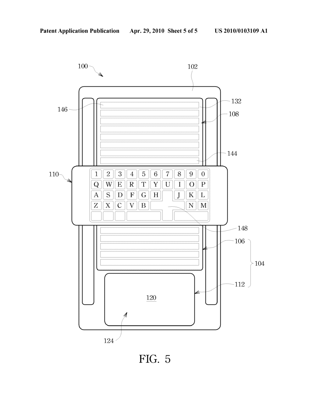 Handheld Device having Movable Keyboard - diagram, schematic, and image 06