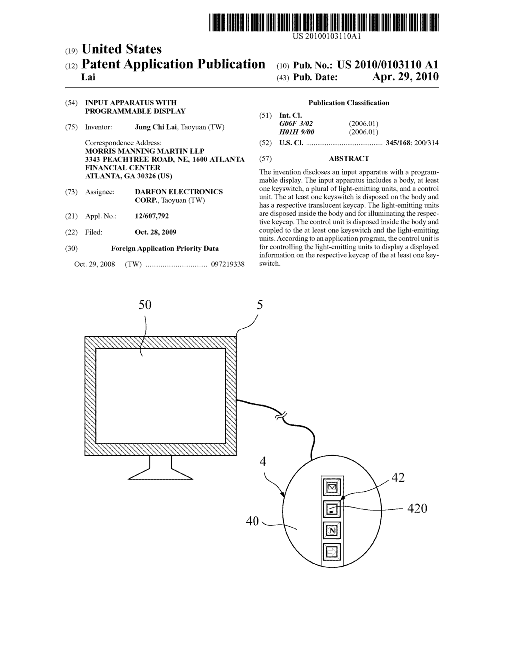INPUT APPARATUS WITH PROGRAMMABLE DISPLAY - diagram, schematic, and image 01