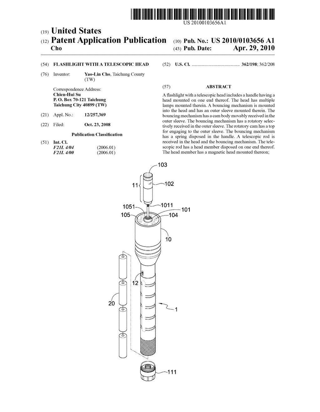 FLASHLIGHT WITH A TELESCOPIC HEAD - diagram, schematic, and image 01