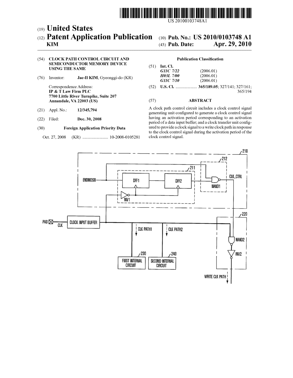 CLOCK PATH CONTROL CIRCUIT AND SEMICONDUCTOR MEMORY DEVICE USING THE SAME - diagram, schematic, and image 01