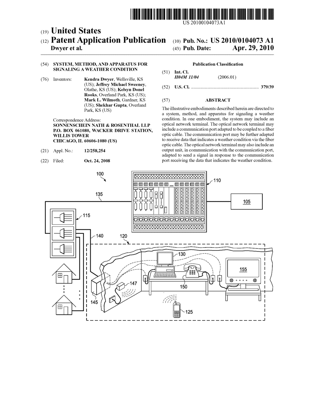 SYSTEM, METHOD, AND APPARATUS FOR SIGNALING A WEATHER CONDITION - diagram, schematic, and image 01