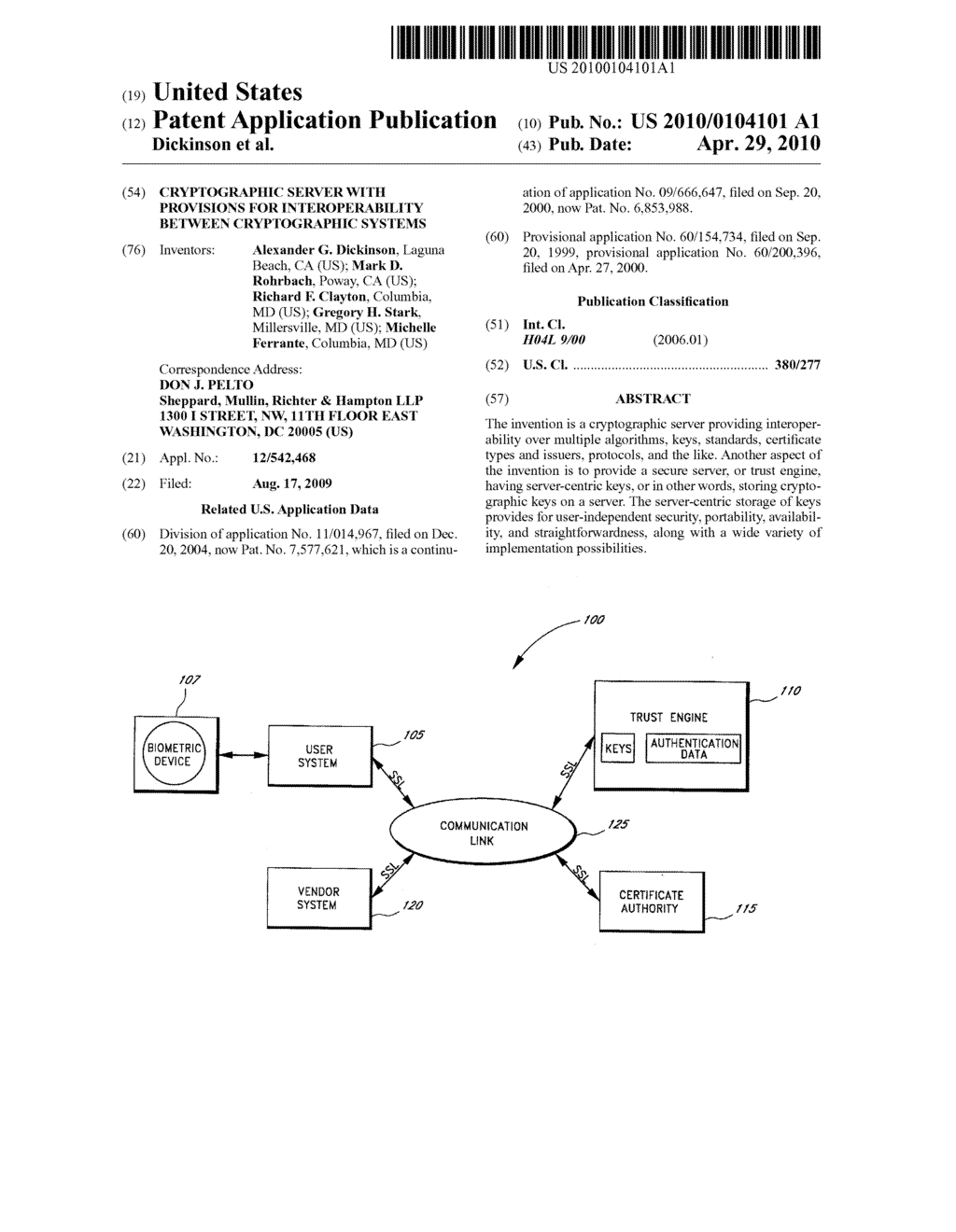 CRYPTOGRAPHIC SERVER WITH PROVISIONS FOR INTEROPERABILITY BETWEEN CRYPTOGRAPHIC SYSTEMS - diagram, schematic, and image 01