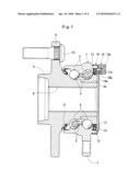 WHEEL BEARING DEVICE WITH ROTATION SENSOR diagram and image