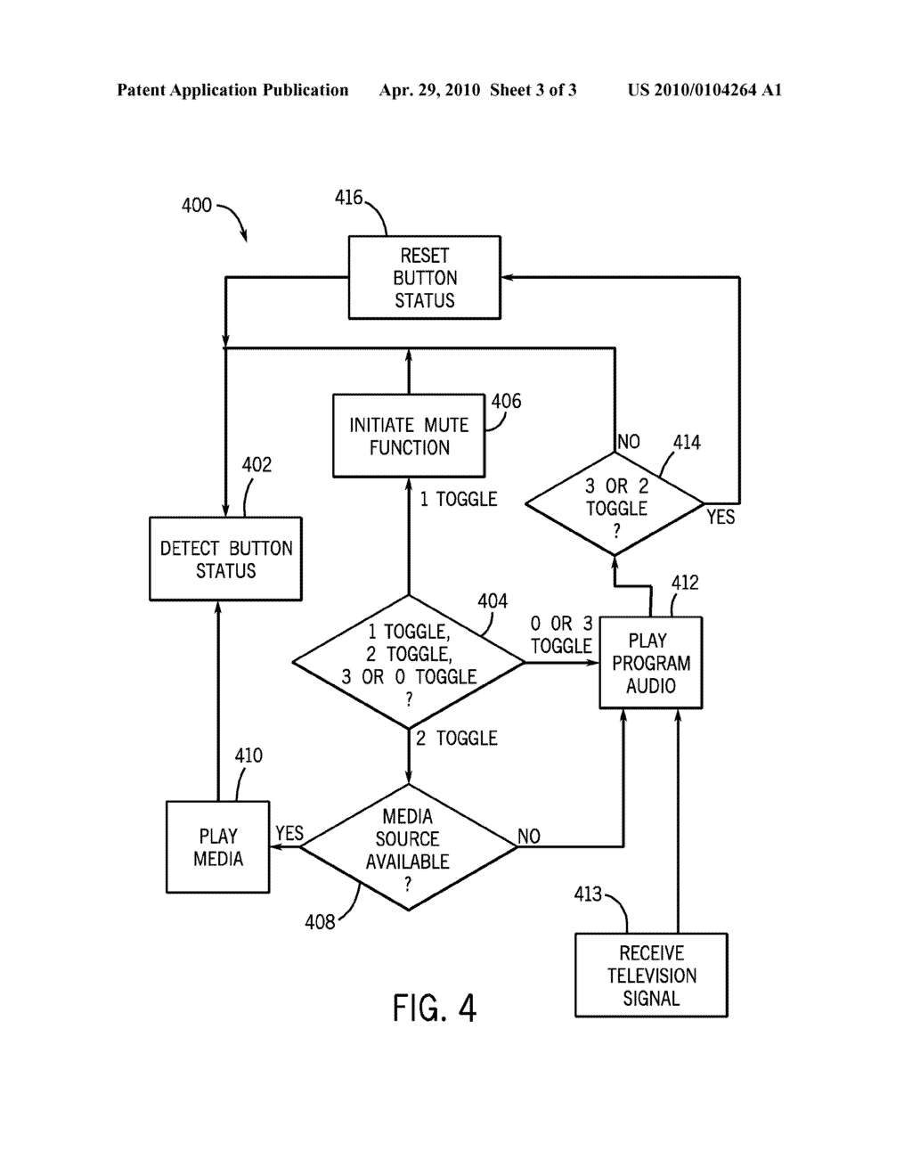 SYSTEM AND METHOD FOR PLAYING AUDIO FROM A MEDIA SOURCE ON A TELEVISION DURING A MUSIC-ON-MUTE FUNCTION - diagram, schematic, and image 04