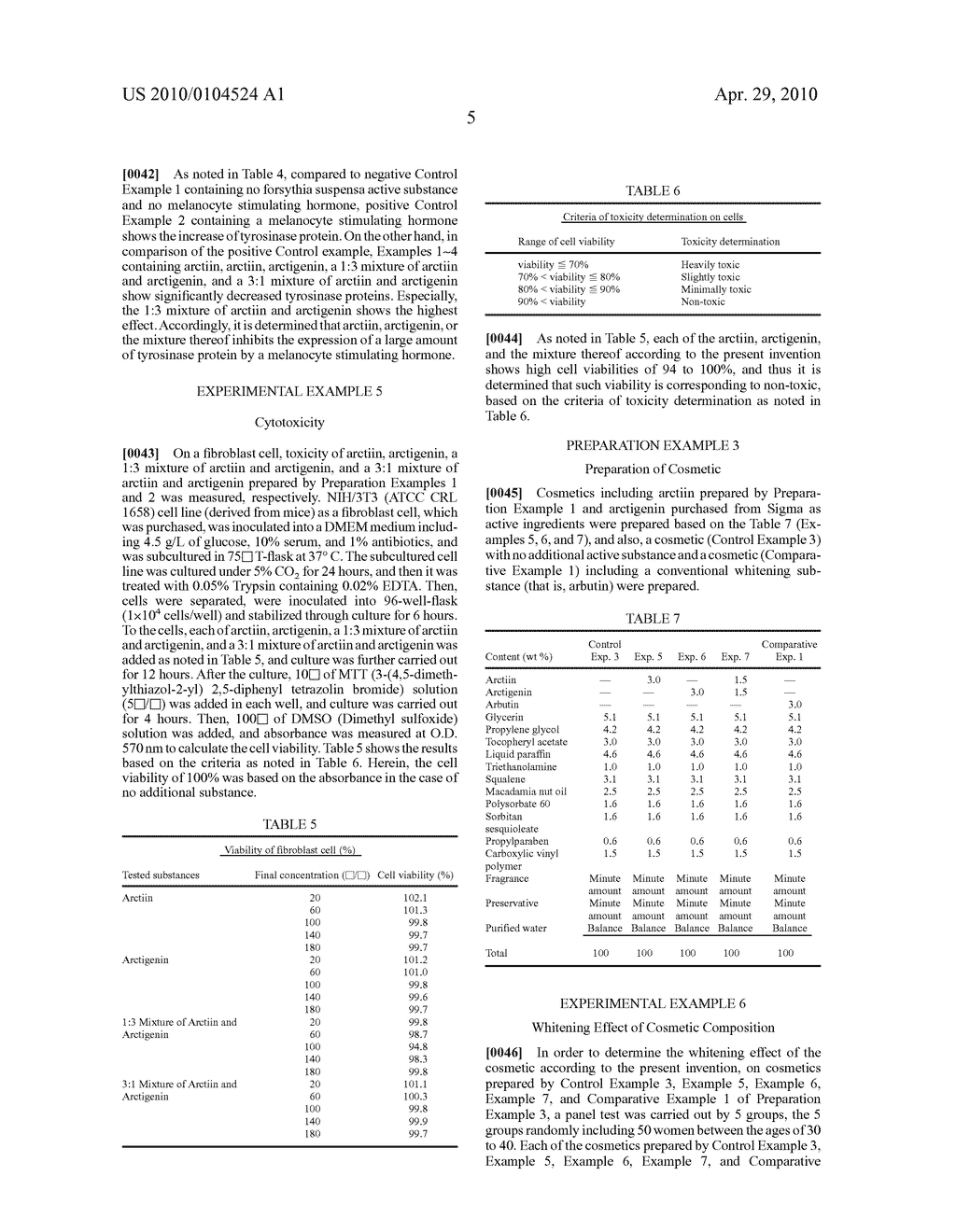 COSMETIC COMPOSITION FOR SKIN WHITENING COMPRISING ARCTIIN, ARCTIGENIN OR THE MIXTURE THEREOF AS ACTIVE - diagram, schematic, and image 06