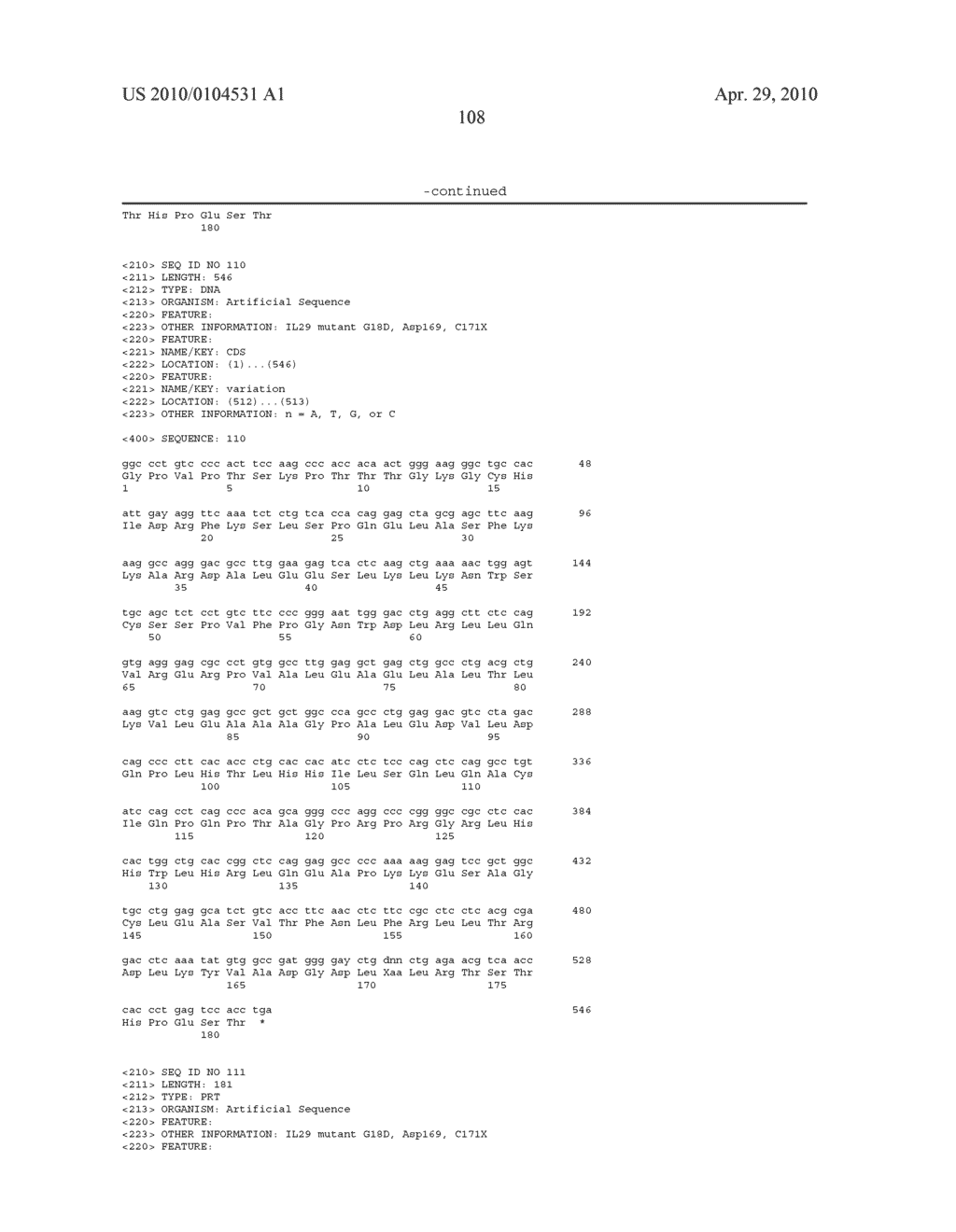 HOMOGENEOUS PREPARATIONS OF IL-28 AND IL-29 - diagram, schematic, and image 109