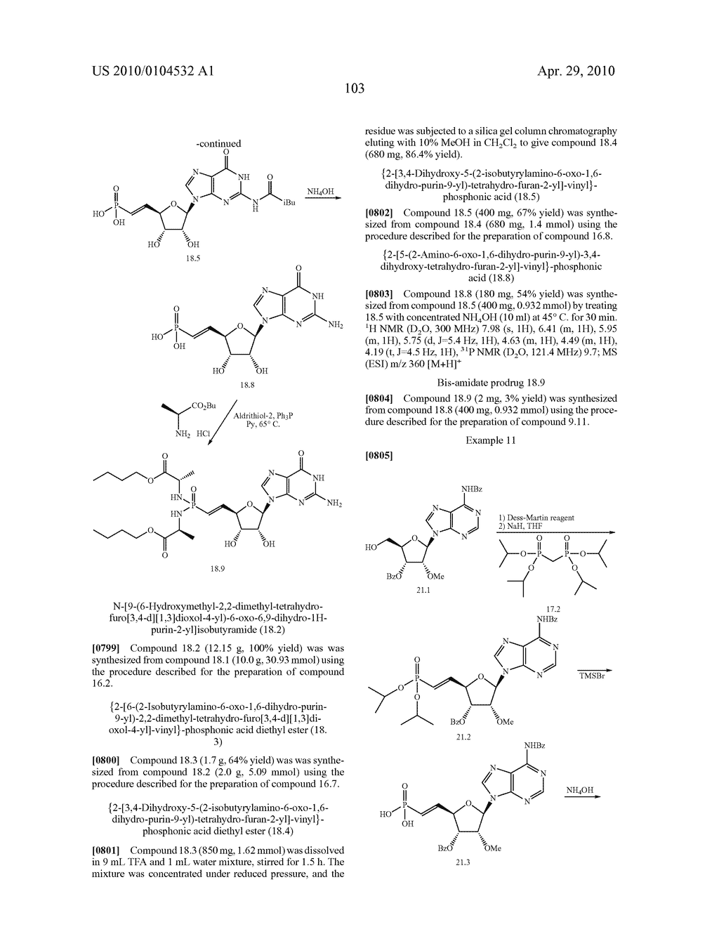 NUCLEOSIDE ANALOGS FOR ANTIVIRAL TREATMENT - diagram, schematic, and image 104