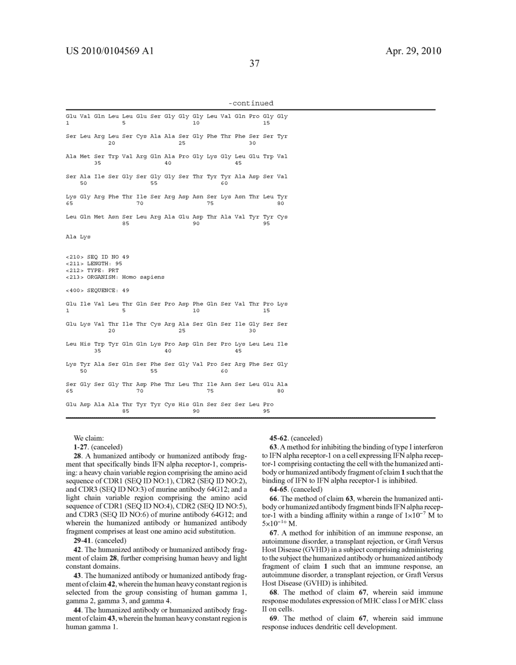 HUMANIZED ANTIBODIES TO INTERFERON ALPHA RECEPTOR-1 (IFNAR-1) - diagram, schematic, and image 49