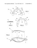 Plate element for the manufacture of a dental prosthesis diagram and image