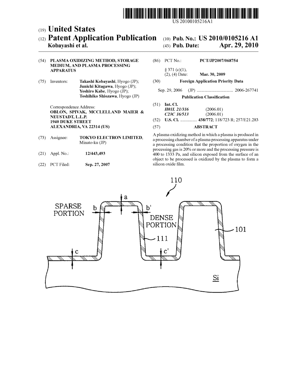 PLASMA OXIDIZING METHOD, STORAGE MEDIUM, AND PLASMA PROCESSING APPARATUS - diagram, schematic, and image 01