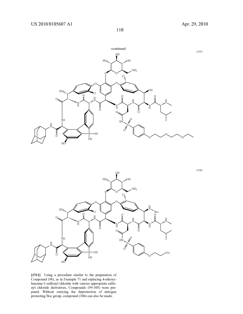 NOVEL SEMI-SYNTHETIC GLYCOPEPTIDES AS ANTIBACTERIAL AGENTS - diagram, schematic, and image 110