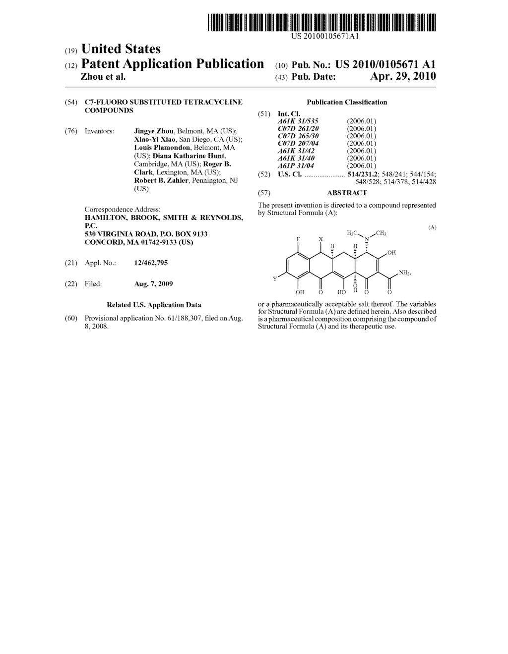 C7-fluoro substituted tetracycline compounds - diagram, schematic, and image 01