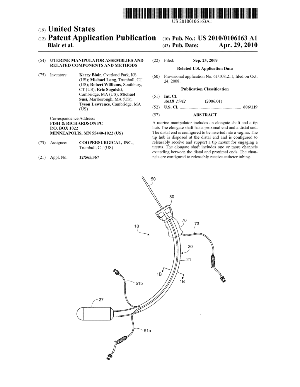 Uterine Manipulator Assemblies and Related Components and Methods - diagram, schematic, and image 01