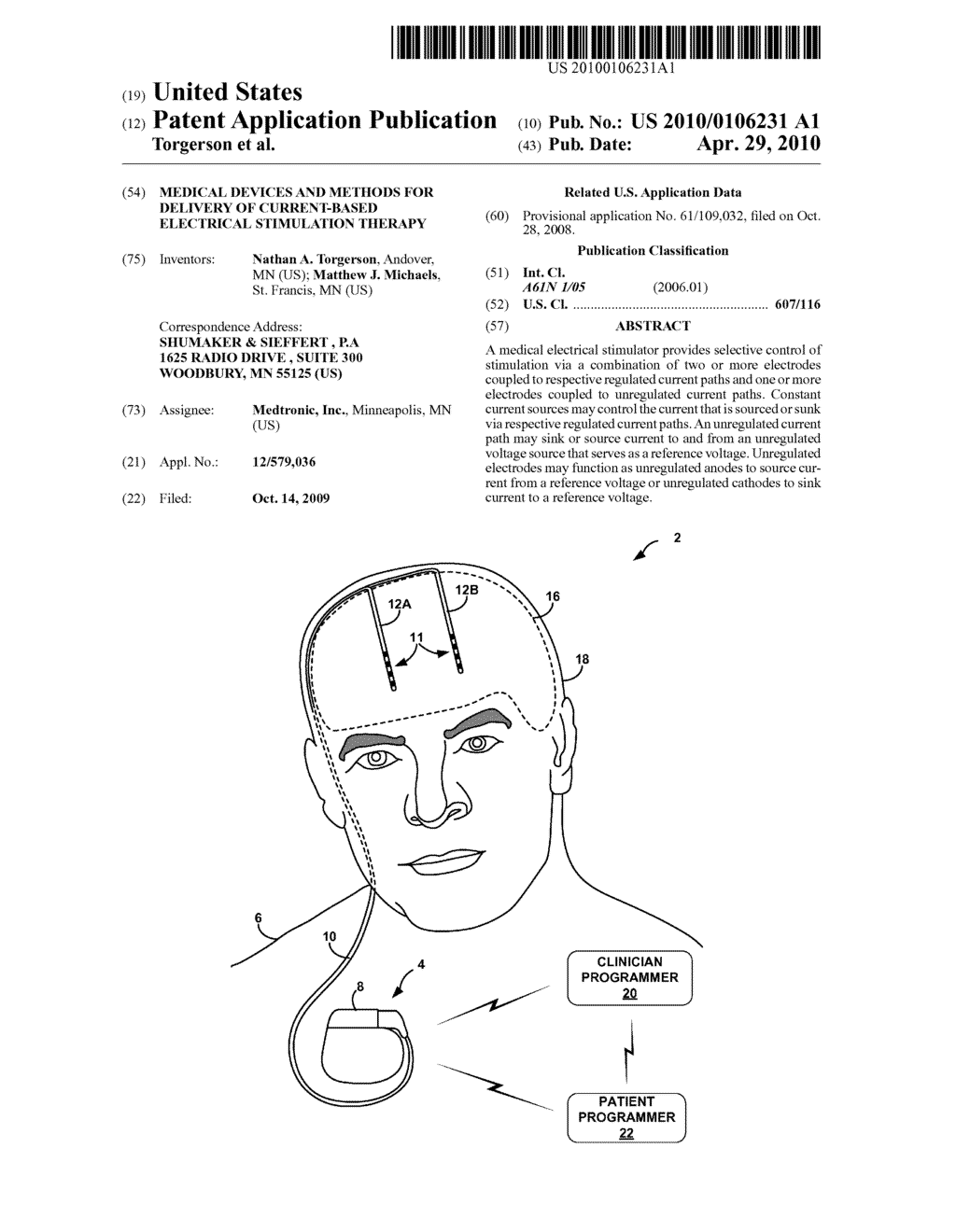 MEDICAL DEVICES AND METHODS FOR DELIVERY OF CURRENT-BASED ELECTRICAL STIMULATION THERAPY - diagram, schematic, and image 01