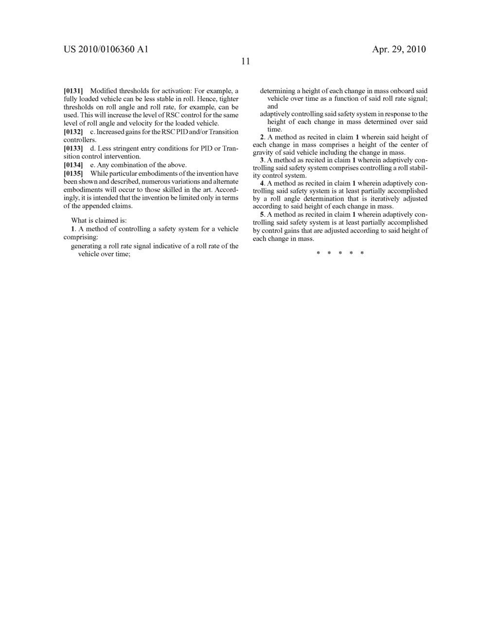 SYSTEM AND METHOD FOR DYNAMICALLY DETERMINING VEHICLE LOADING AND VERTICAL LOADING DISTANCE FOR USE IN A VEHICLE DYNAMIC CONTROL SYSTEM - diagram, schematic, and image 17