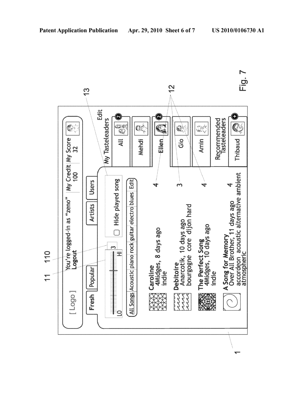 METHOD OF INTERMEDIATION WITHIN A SOCIAL NETWORK OF USERS OF A SERVICE/APPLICATION TO EXPOSE RELEVANT MEDIA ITEMS - diagram, schematic, and image 07