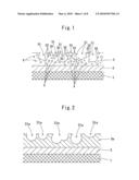 METHOD FOR FORMING RESIN SURFACE, METHOD FOR MANUFACTURING ARTICLE WHICH FORMS RECESSED PORTIONS DIFFERENT IN SIZE RANDOMLY ON SURFACE THEREOF AND ARTICLE MANUFACTURED BY THE METHOD, AND METHOD FOR MANUFACTURING GLOVES AND GLOVES MANUFACTURED BY THE METHOD diagram and image