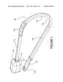 ELONGATED, U-SHAPED, BIASED CLEANING APPARATUS WITH HANDLE ALIGNED WITH CLEANING HEAD diagram and image