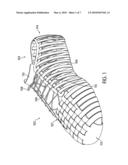 Article of Footwear Comprising a Plurality of Strips diagram and image