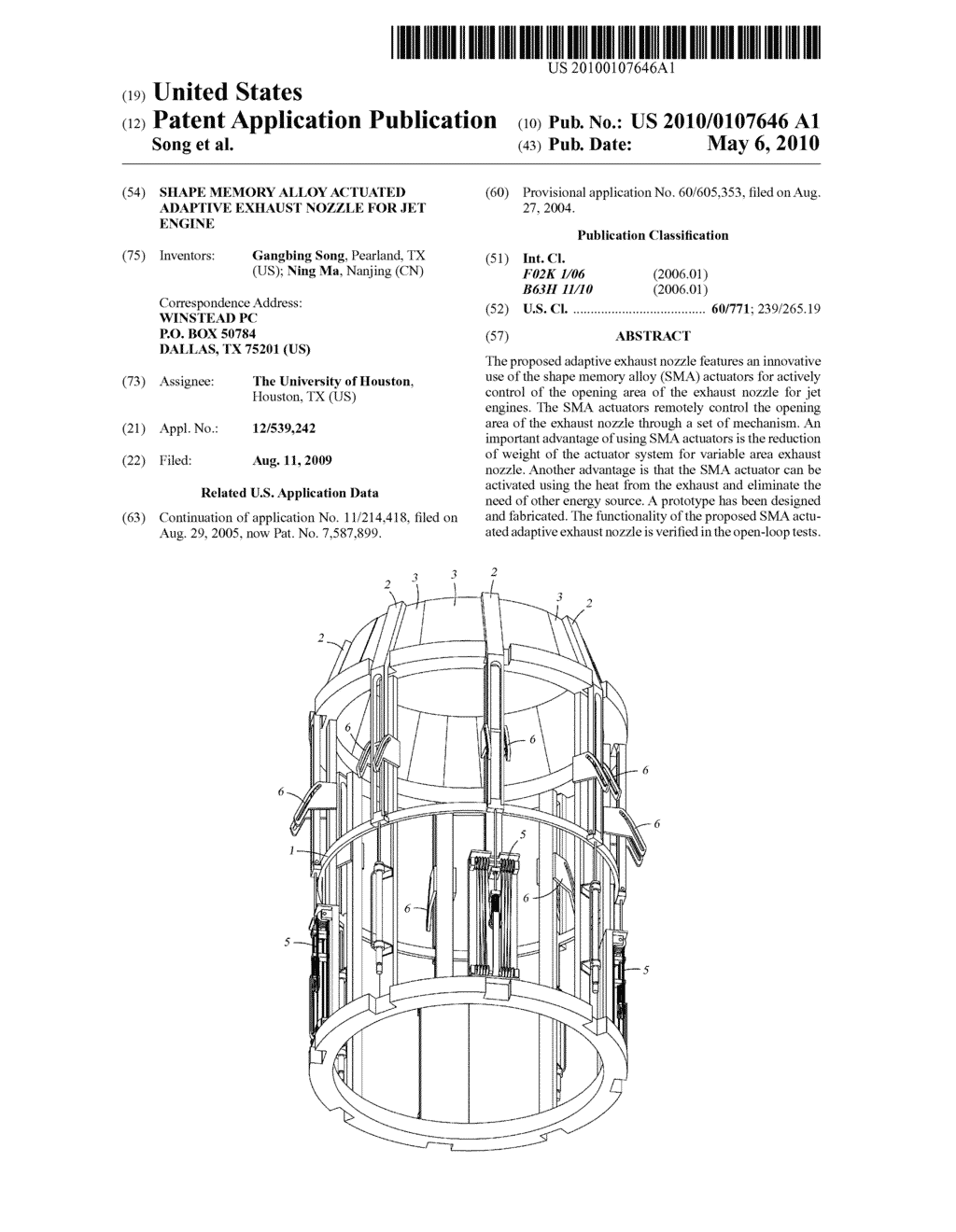 SHAPE MEMORY ALLOY ACTUATED ADAPTIVE EXHAUST NOZZLE FOR JET ENGINE - diagram, schematic, and image 01