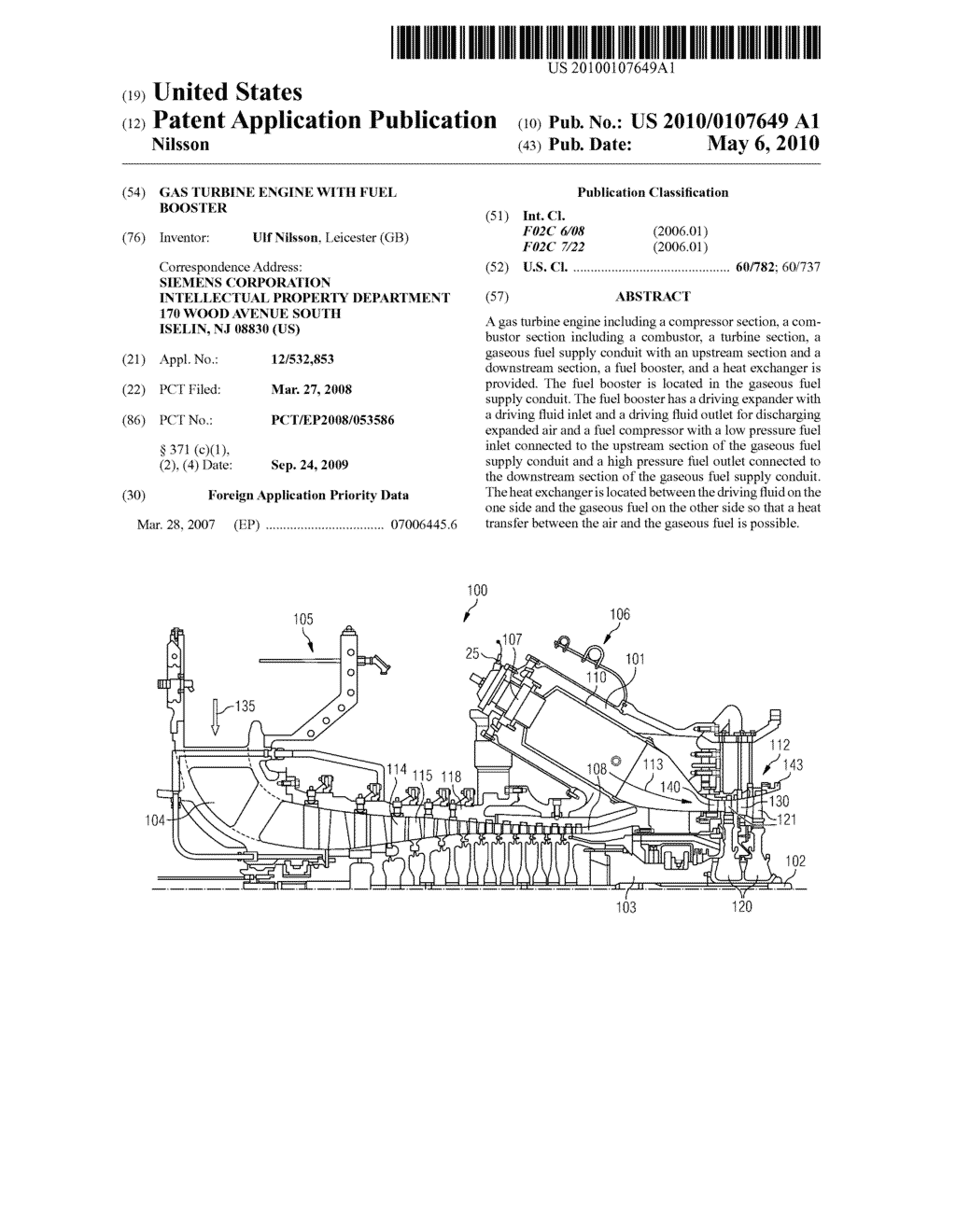 Gas Turbine Engine With Fuel Booster - diagram, schematic, and image 01