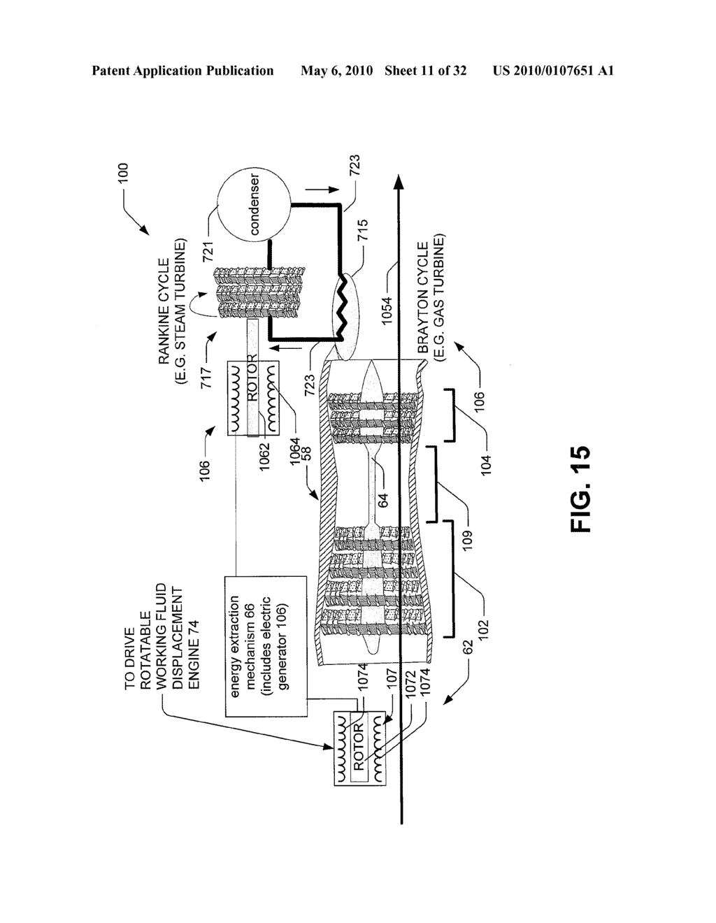 Hybrid propulsive engine including at least one independently rotatable compressor stator - diagram, schematic, and image 12