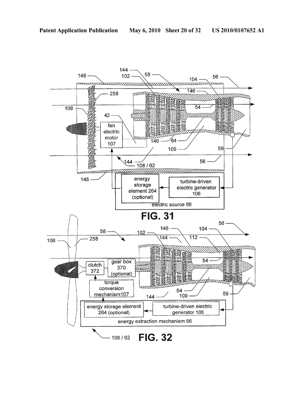 Hybrid propulsive engine including at least one independently rotatable compressor rotor - diagram, schematic, and image 21