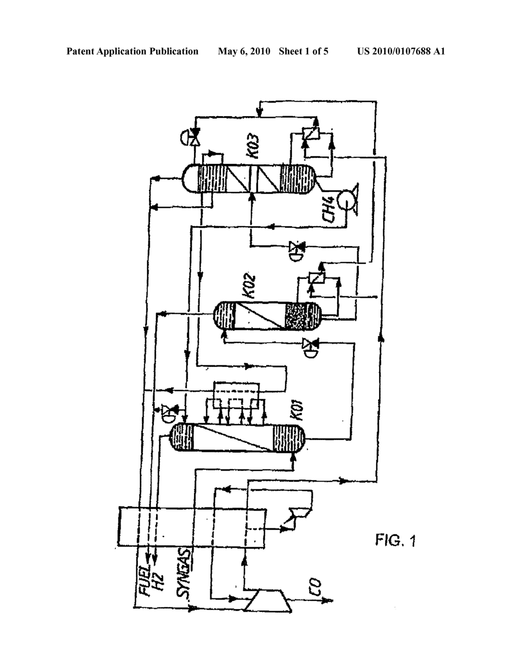 Separation Method Using A Column With A Corrugated Cross Structure Packing For Separating A Gaseous Mixture - diagram, schematic, and image 02