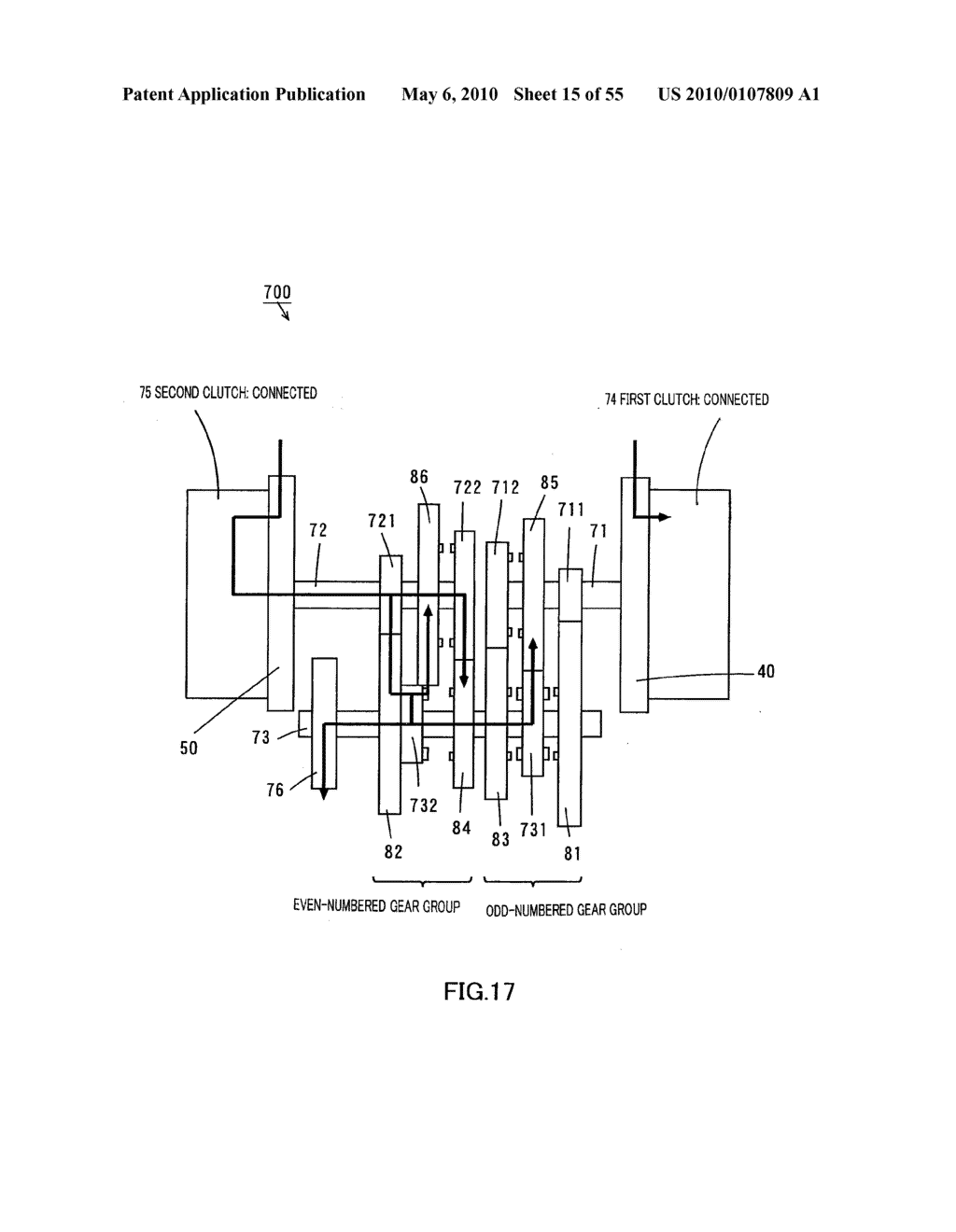 TWIN CLUTCH TRANSMISSION, AND VEHICLE AND MOTORCYCLE EQUIPPED THEREWITH - diagram, schematic, and image 16