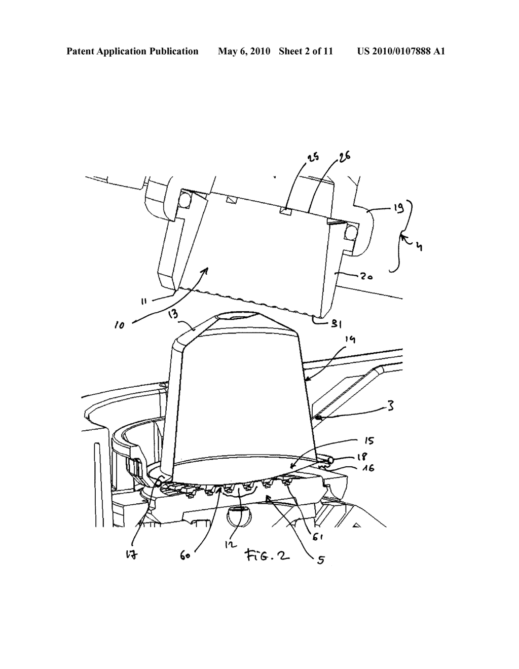 EXTRACTION SYSTEM FOR THE PREPARATION OF A BEVERAGE FROM A CARTRIDGE - diagram, schematic, and image 03